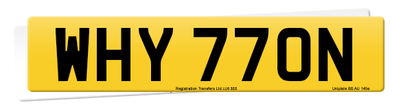 Registration number WHY 770N